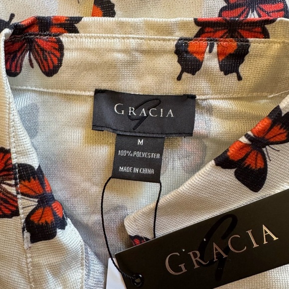 Gracia Cream and Brown A-Line Sundress with Peter Pan Collar - Picture 3 of 7